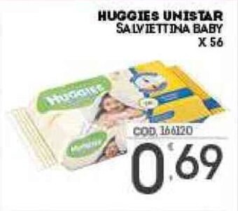 Eurocash Huggies Unistar Salviettina Baby x 56 offerta