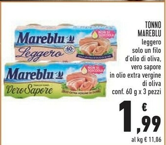 Conad Mareblu Tonno Leggero Solo Un Filo D'Olio Di Oliva offerta