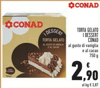 Conad Conad - Torta Dessert Gelato Al Gusto Di Vaniglia E Al Cacao Con Granella Di Cioccolato 750 G(ml) offerta