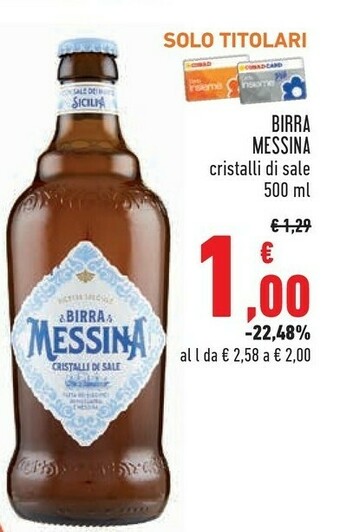 Conad Messina Birra - Cristalli Di Sale 500 G(ml) offerta