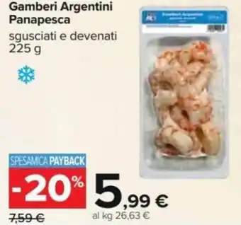 Carrefour Panapesca Gamberi Argentini Sgusciati e Devenati 225 g offerta
