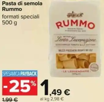 Carrefour Rummo Pasta di Semola Formati Speciali 500 g offerta