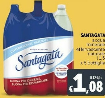 Deco Supermercati Santagata Acqua Minerale Naturale Effervescente Naturale offerta