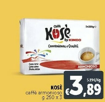 Deco Supermercati Kosè Caffè Armonioso 250 G(ml) offerta