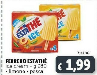 Deco Supermercati Ferrero Estathe Ice Cream Limone/ Pesca offerta