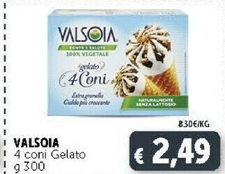 Deco Supermercati Valsoia Il Gelato 4 Coni 300 G(ml) offerta