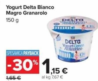 Carrefour Granarolo Yogurt Delta Bianco Magro 150 g offerta