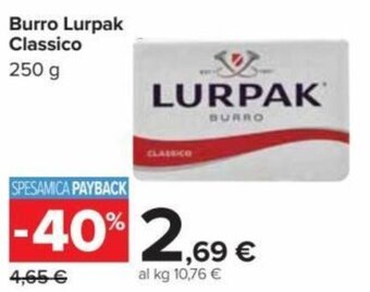 Carrefour Burro Lurpak Classico 250 g offerta