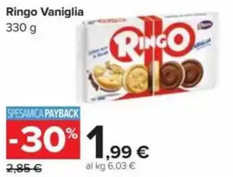 Carrefour Ringo Vaniglia 330 g offerta