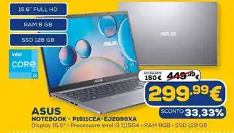 Euronics Asus Notebook - P1511CEA-EJ2098XA offerta