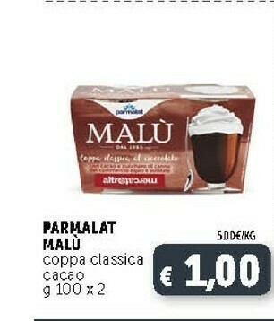 Deco Supermercati Parmalat Malù Classica Cacao 200 G(ml) offerta