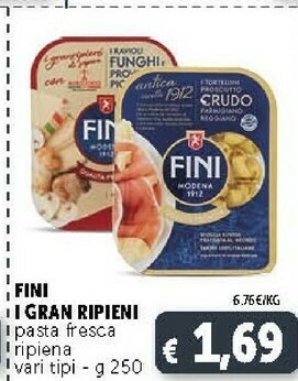 Deco Supermercati Fini Modena Fini - I Ravioli Funghi Provolone I Granripieni Di Sapore 250 G(ml) offerta