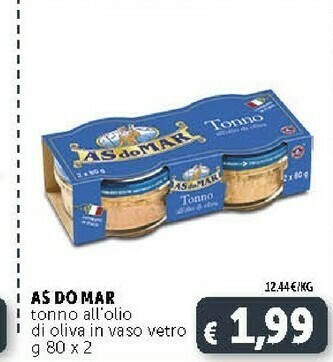 Deco Supermercati Asdomar Tonno All'Olio Di Oliva 80 G(ml) offerta