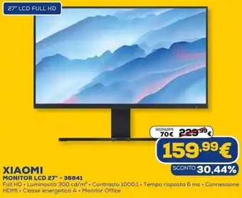 Euronics Xiaomi Monitor LCD 27" 36841 offerta