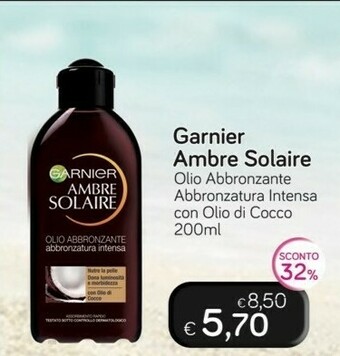 Idea bellezza Garnier Ambre Solaire Olio Abbronzante Abbronzatura Intensa Con Olio Di Cocco 200 Ml offerta