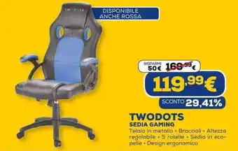 Euronics Twodots Sedia Gaming offerta