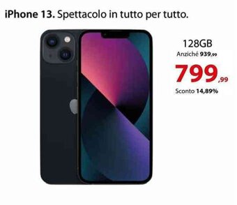 Euronics iPhone 13 128GB offerta