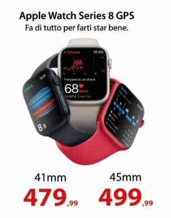 Euronics Apple Watch Series 8 GPS 41mm offerta