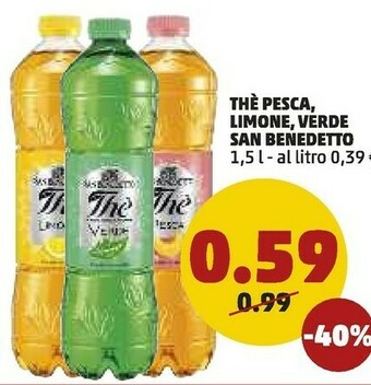 PENNY San Benedetto Thè Zero Zucchero Pesca 1500 G(ml) offerta