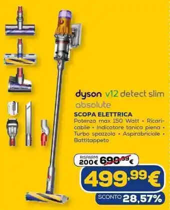 Euronics dyson v12 detect slim absolute Scopa Elettrica offerta