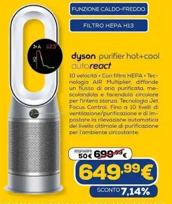 Euronics dyson purifier hot+cool autoreact offerta