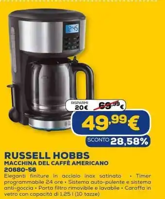 Euronics Russell Hobbs Macchina Del Caffè Americano 20680-56 offerta