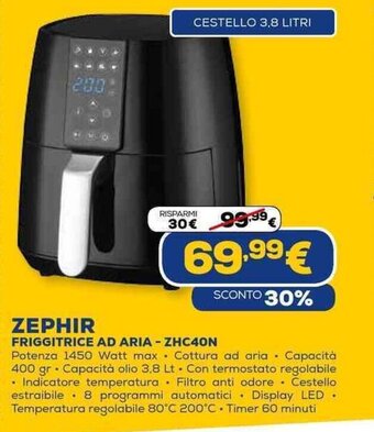 Euronics Zephir Friggitrice Ad Aria - ZHC40N offerta