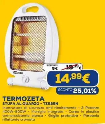 Euronics Termozeta Stufa Al Quarzo - TZR25N offerta