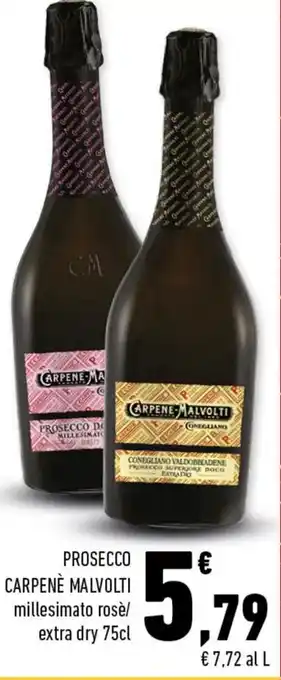 Conad Prosecco Carpenè Malvolti millesimato rosè/extra dry 75cl offerta