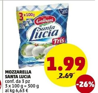 PENNY Galbani Mozzarella Santa Lucia 100 G(ml) offerta