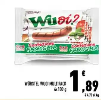 Conad City Würstel Wuoi Multipack 4x100g offerta