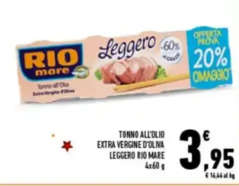 Conad City Rio Mare Tonno All'Olio di Extra Vergine D'Oliva 4x60g offerta