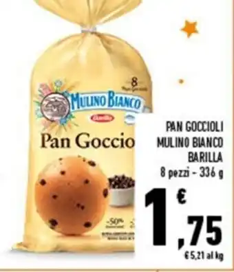Conad City Barilla Mulino Bianco Pan Goccioli 8 pezzi 336g offerta