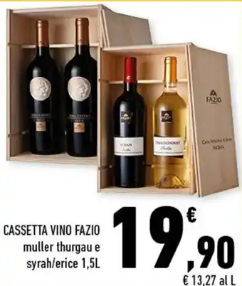 Conad Cassetta Vino Fazio muller thurgau e syrah/erice 1,5L offerta