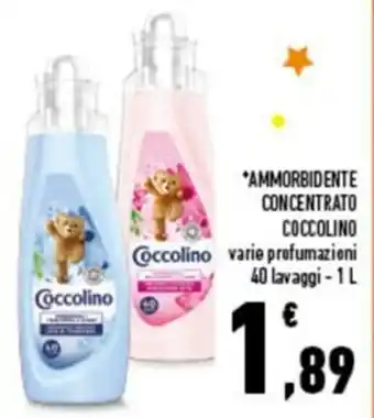 Conad City Coccolino Ammorbidente concentrato 40 lavaggi 1L offerta