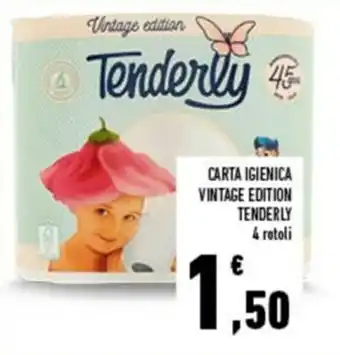 Conad City Tenderly Carta Igienica Vintage Edition 4 rotoli offerta