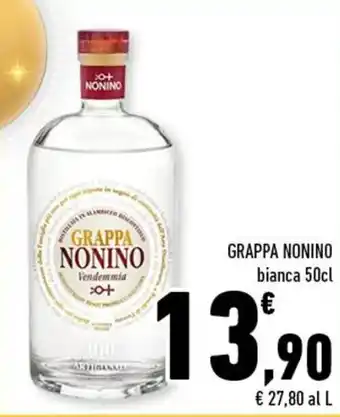 Conad Grappa Nonino bianca 50cl offerta