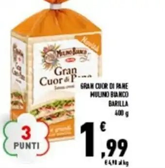 Conad City Barilla Mulino Bianco Gran Cuor di Pane 400g offerta