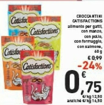 Catisfactions Croccantini Alimento Per Gatti Con Manzo/ Con Pollo/ Con Formaggio/ Con Salmone 60 G