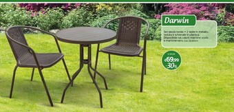 GRANCASA Grancasa Darwin Set Tavolo Tondo + 2 Sedie In Metallo 1528294/5 offerta