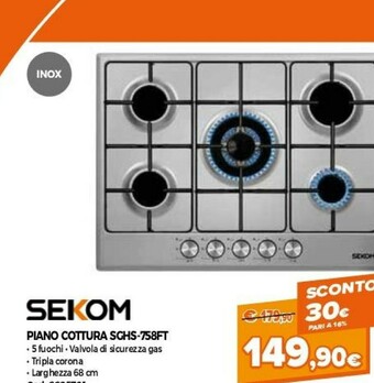 Sekom Piano Cottura SGHS-758FT