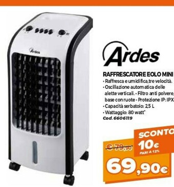 GRANCASA Ardes Raffrescatore Eolo Mini offerta