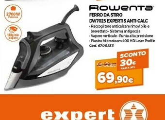 GRANCASA Rowenta DW7025 Ferro Da Stiro Expertis Anti-calc 2700 W offerta