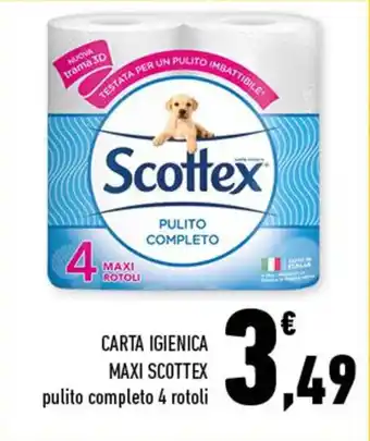 Conad Scottex Carta Igienica Maxi pulito completo 4 rotoli offerta