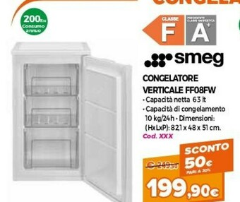 Smeg Congelatore Verticale 63l A+