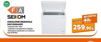 GRANCASA Sekom Congelatore Orizzontale 198l A+ offerta