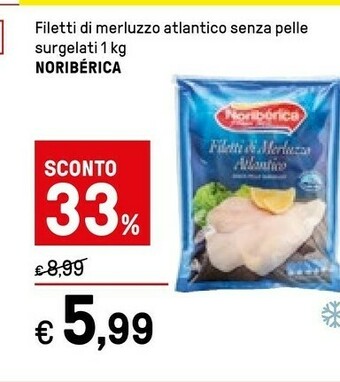 Noriberica Filetti Di Merluzzo Atlantico Senza Pelle