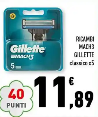 Conad Gillette Mach3 Ricambi classico x5 offerta
