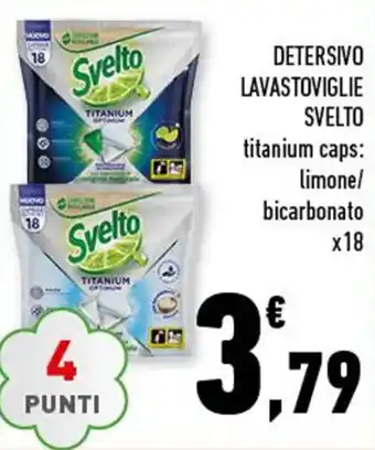 Conad Svelto Detersivo Lavastoviglie titanium caps: limone/bicarbonato x18 offerta