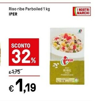 Iper La Grande Riso Ribe Parboiled offerta